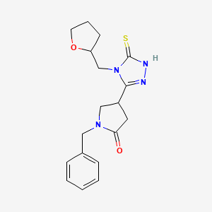 1-benzyl-4-{4-[(oxolan-2-yl)methyl]-5-sulfanylidene-4,5-dihydro-1H-1,2,4-triazol-3-yl}pyrrolidin-2-one