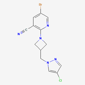 5-bromo-2-{3-[(4-chloro-1H-pyrazol-1-yl)methyl]azetidin-1-yl}pyridine-3-carbonitrile