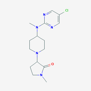 molecular formula C15H22ClN5O B12264964 3-{4-[(5-Chloropyrimidin-2-yl)(methyl)amino]piperidin-1-yl}-1-methylpyrrolidin-2-one 