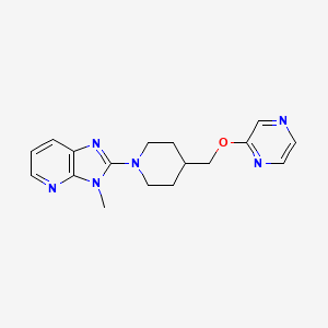 molecular formula C17H20N6O B12264967 2-[(1-{3-methyl-3H-imidazo[4,5-b]pyridin-2-yl}piperidin-4-yl)methoxy]pyrazine 