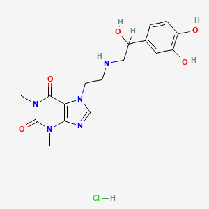 molecular formula C17H22ClN5O5 B1226498 Theodrenaline hydrochloride CAS No. 2572-61-4