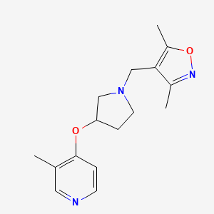 molecular formula C16H21N3O2 B12265009 4-({1-[(3,5-Dimethyl-1,2-oxazol-4-yl)methyl]pyrrolidin-3-yl}oxy)-3-methylpyridine 