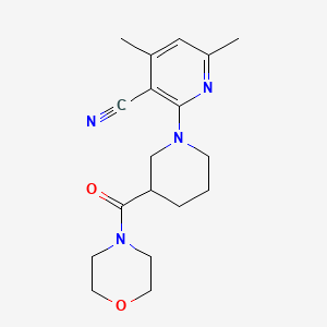 molecular formula C18H24N4O2 B12265030 4,6-Dimethyl-2-[3-(morpholine-4-carbonyl)piperidin-1-yl]pyridine-3-carbonitrile 