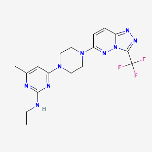 molecular formula C17H20F3N9 B12265043 N-ethyl-4-methyl-6-{4-[3-(trifluoromethyl)-[1,2,4]triazolo[4,3-b]pyridazin-6-yl]piperazin-1-yl}pyrimidin-2-amine 