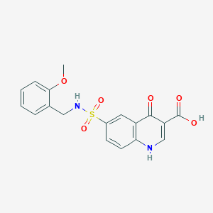 molecular formula C18H16N2O6S B1226506 6-[(2-methoxyphenyl)methylsulfamoyl]-4-oxo-1H-quinoline-3-carboxylic acid 