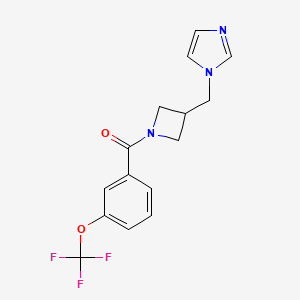 molecular formula C15H14F3N3O2 B12265078 1-({1-[3-(trifluoromethoxy)benzoyl]azetidin-3-yl}methyl)-1H-imidazole 