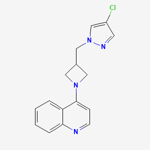 4-{3-[(4-chloro-1H-pyrazol-1-yl)methyl]azetidin-1-yl}quinoline