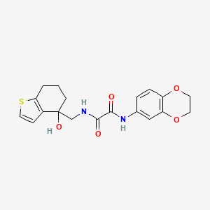 molecular formula C19H20N2O5S B12265086 N'-(2,3-dihydro-1,4-benzodioxin-6-yl)-N-[(4-hydroxy-4,5,6,7-tetrahydro-1-benzothiophen-4-yl)methyl]ethanediamide 