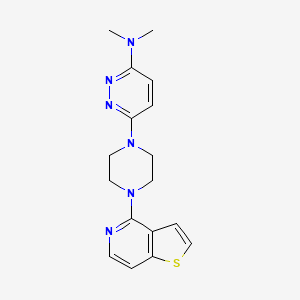 molecular formula C17H20N6S B12265103 N,N-dimethyl-6-(4-{thieno[3,2-c]pyridin-4-yl}piperazin-1-yl)pyridazin-3-amine 