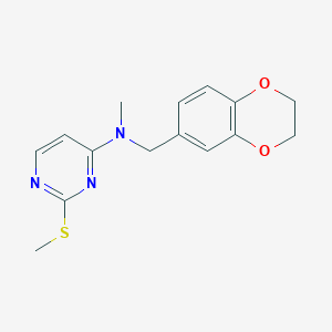 N-[(2,3-dihydro-1,4-benzodioxin-6-yl)methyl]-N-methyl-2-(methylsulfanyl)pyrimidin-4-amine