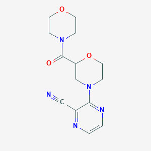 3-[2-(Morpholine-4-carbonyl)morpholin-4-yl]pyrazine-2-carbonitrile