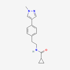 molecular formula C16H19N3O B12265126 N-{2-[4-(1-methyl-1H-pyrazol-4-yl)phenyl]ethyl}cyclopropanecarboxamide 