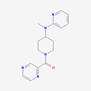 molecular formula C16H19N5O B12265132 N-methyl-N-[1-(pyrazine-2-carbonyl)piperidin-4-yl]pyridin-2-amine 