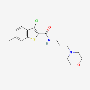 molecular formula C17H21ClN2O2S B1226514 3-chloro-6-methyl-N-[3-(4-morpholinyl)propyl]-1-benzothiophene-2-carboxamide 