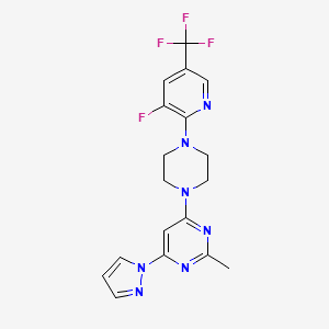 4-{4-[3-fluoro-5-(trifluoromethyl)pyridin-2-yl]piperazin-1-yl}-2-methyl-6-(1H-pyrazol-1-yl)pyrimidine