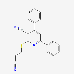 molecular formula C21H15N3S B12265164 2-[(2-Cyanoethyl)sulfanyl]-4,6-diphenylpyridine-3-carbonitrile 