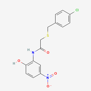 molecular formula C15H13ClN2O4S B1226518 2-[(4-chlorophenyl)methylthio]-N-(2-hydroxy-5-nitrophenyl)acetamide 