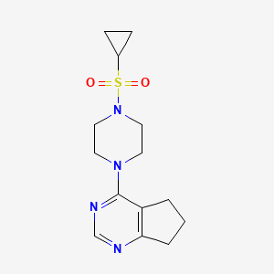 1-{5H,6H,7H-cyclopenta[d]pyrimidin-4-yl}-4-(cyclopropanesulfonyl)piperazine