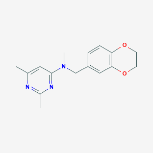 molecular formula C16H19N3O2 B12265195 N-[(2,3-dihydro-1,4-benzodioxin-6-yl)methyl]-N,2,6-trimethylpyrimidin-4-amine 