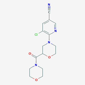 5-Chloro-6-[2-(morpholine-4-carbonyl)morpholin-4-yl]pyridine-3-carbonitrile