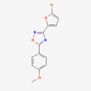 molecular formula C13H9BrN2O3 B1226521 3-(5-Bromo-2-furanyl)-5-(4-methoxyphenyl)-1,2,4-oxadiazole 