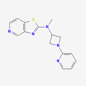 molecular formula C15H15N5S B12265216 N-methyl-1-(pyridin-2-yl)-N-{[1,3]thiazolo[4,5-c]pyridin-2-yl}azetidin-3-amine 