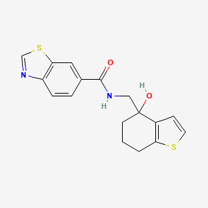 N-[(4-hydroxy-4,5,6,7-tetrahydro-1-benzothiophen-4-yl)methyl]-1,3-benzothiazole-6-carboxamide