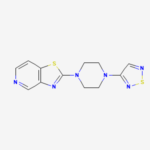 molecular formula C12H12N6S2 B12265228 1-(1,2,5-Thiadiazol-3-yl)-4-{[1,3]thiazolo[4,5-c]pyridin-2-yl}piperazine 