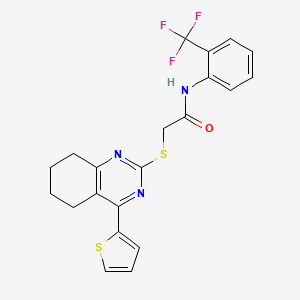 2-{[4-(thiophen-2-yl)-5,6,7,8-tetrahydroquinazolin-2-yl]sulfanyl}-N-[2-(trifluoromethyl)phenyl]acetamide