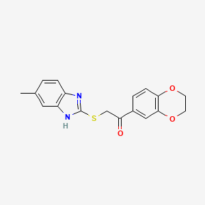 1-(2,3-dihydro-1,4-benzodioxin-6-yl)-2-[(5-methyl-1H-benzimidazol-2-yl)sulfanyl]ethanone