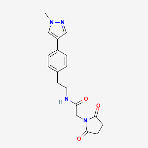 molecular formula C18H20N4O3 B12265283 2-(2,5-dioxopyrrolidin-1-yl)-N-{2-[4-(1-methyl-1H-pyrazol-4-yl)phenyl]ethyl}acetamide 