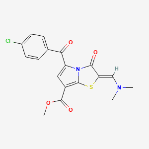 molecular formula C18H15ClN2O4S B1226529 5-(4-Chlorobenzoyl)-2-[(Z)-(dimethylamino)methylene]-3-oxo-2,3-dihydropyrrolo[2,1-b]thiazole-7-carboxylic acid methyl ester 
