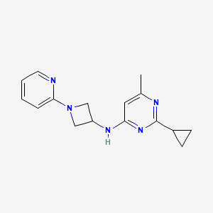 molecular formula C16H19N5 B12265315 2-cyclopropyl-6-methyl-N-[1-(pyridin-2-yl)azetidin-3-yl]pyrimidin-4-amine 