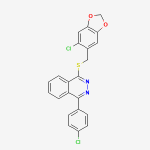 1-{[(6-Chloro-1,3-benzodioxol-5-yl)methyl]sulfanyl}-4-(4-chlorophenyl)phthalazine