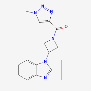 molecular formula C18H22N6O B12265353 2-tert-butyl-1-[1-(1-methyl-1H-1,2,3-triazole-4-carbonyl)azetidin-3-yl]-1H-1,3-benzodiazole 