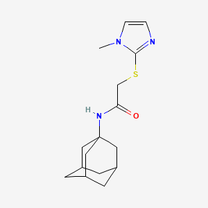 molecular formula C16H23N3OS B1226538 N-(1-adamantyl)-2-[(1-methyl-2-imidazolyl)thio]acetamide 