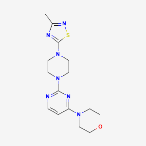 molecular formula C15H21N7OS B12265381 4-{2-[4-(3-Methyl-1,2,4-thiadiazol-5-yl)piperazin-1-yl]pyrimidin-4-yl}morpholine 