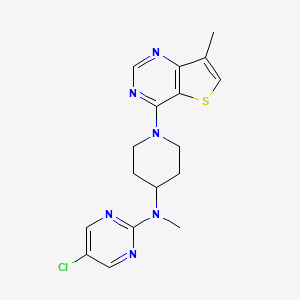 molecular formula C17H19ClN6S B12265388 5-chloro-N-methyl-N-(1-{7-methylthieno[3,2-d]pyrimidin-4-yl}piperidin-4-yl)pyrimidin-2-amine 