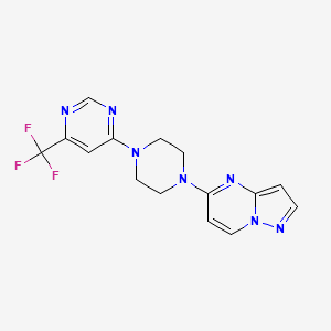 4-(4-{Pyrazolo[1,5-a]pyrimidin-5-yl}piperazin-1-yl)-6-(trifluoromethyl)pyrimidine