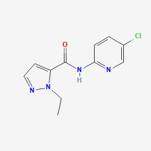 molecular formula C11H11ClN4O B1226540 N-(5-chloro-2-pyridinyl)-2-ethyl-3-pyrazolecarboxamide 