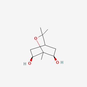 molecular formula C10H18O3 B1226541 2-Oxabicyclo(2.2.2)octane-6,7-diol, 1,3,3-trimethyl-, (6R,7S)-rel- CAS No. 1310101-21-3