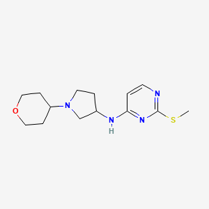 molecular formula C14H22N4OS B12265426 2-(methylsulfanyl)-N-[1-(oxan-4-yl)pyrrolidin-3-yl]pyrimidin-4-amine 