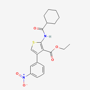 molecular formula C20H22N2O5S B1226543 2-[[Cyclohexyl(oxo)methyl]amino]-4-(3-nitrophenyl)-3-thiophenecarboxylic acid ethyl ester 