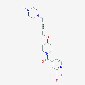 molecular formula C21H27F3N4O2 B12265441 1-Methyl-4-[4-({1-[2-(trifluoromethyl)pyridine-4-carbonyl]piperidin-4-yl}oxy)but-2-yn-1-yl]piperazine 