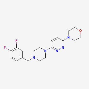 molecular formula C19H23F2N5O B12265477 4-(6-{4-[(3,4-Difluorophenyl)methyl]piperazin-1-yl}pyridazin-3-yl)morpholine 