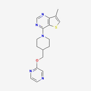 molecular formula C17H19N5OS B12265491 2-[(1-{7-Methylthieno[3,2-d]pyrimidin-4-yl}piperidin-4-yl)methoxy]pyrazine 