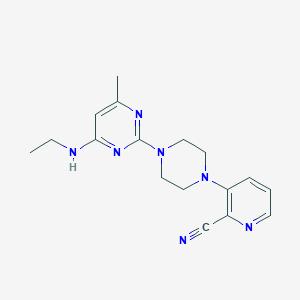 molecular formula C17H21N7 B12265497 3-{4-[4-(Ethylamino)-6-methylpyrimidin-2-yl]piperazin-1-yl}pyridine-2-carbonitrile 