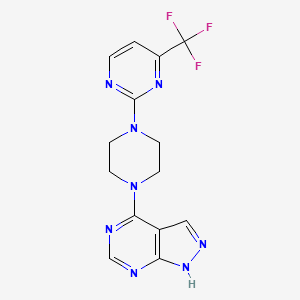 2-(4-{1H-pyrazolo[3,4-d]pyrimidin-4-yl}piperazin-1-yl)-4-(trifluoromethyl)pyrimidine