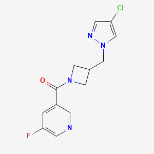 3-{3-[(4-chloro-1H-pyrazol-1-yl)methyl]azetidine-1-carbonyl}-5-fluoropyridine