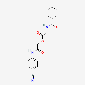 molecular formula C18H21N3O4 B1226551 2-[[Cyclohexyl(oxo)methyl]amino]acetic acid [2-(4-cyanoanilino)-2-oxoethyl] ester 